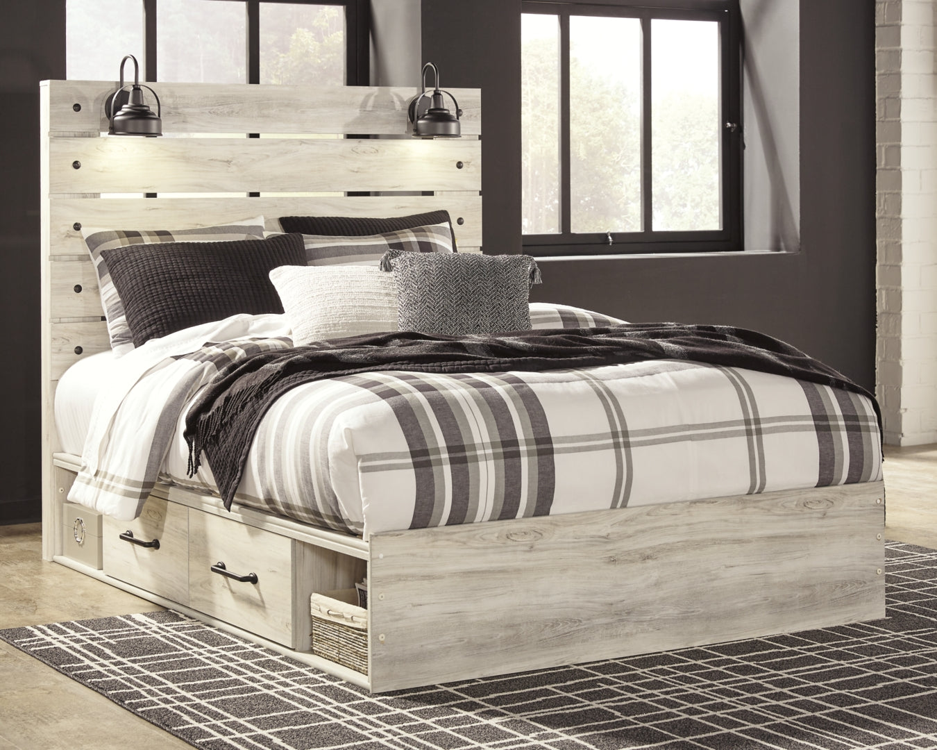 Cambeck Beige Panel Bedroom Set with Storage