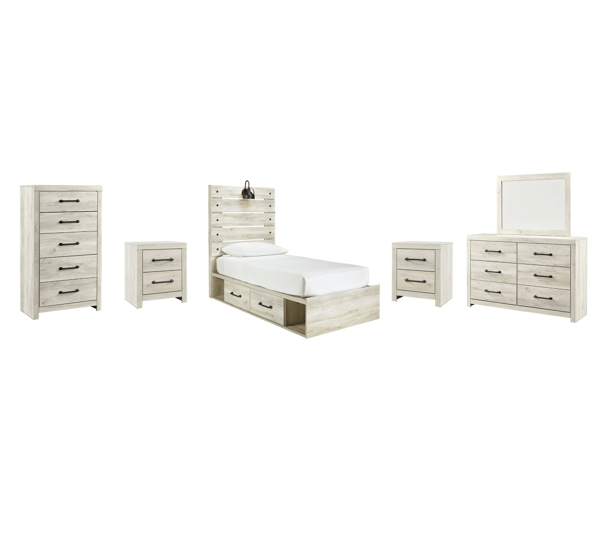 Cambeck Beige Panel Bedroom Set with Storage