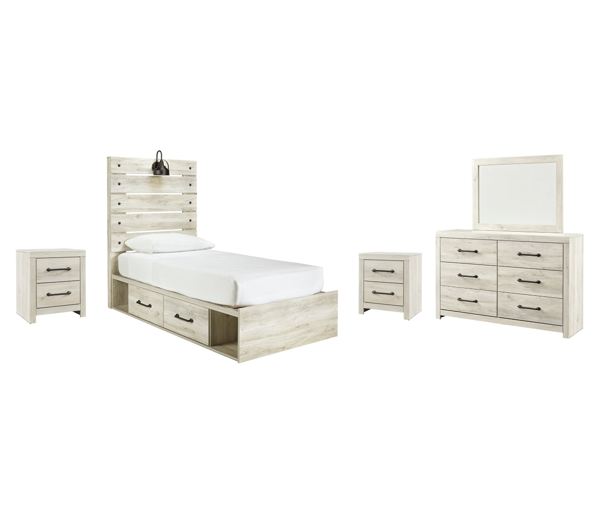 Cambeck Beige Panel Bedroom Set with Storage