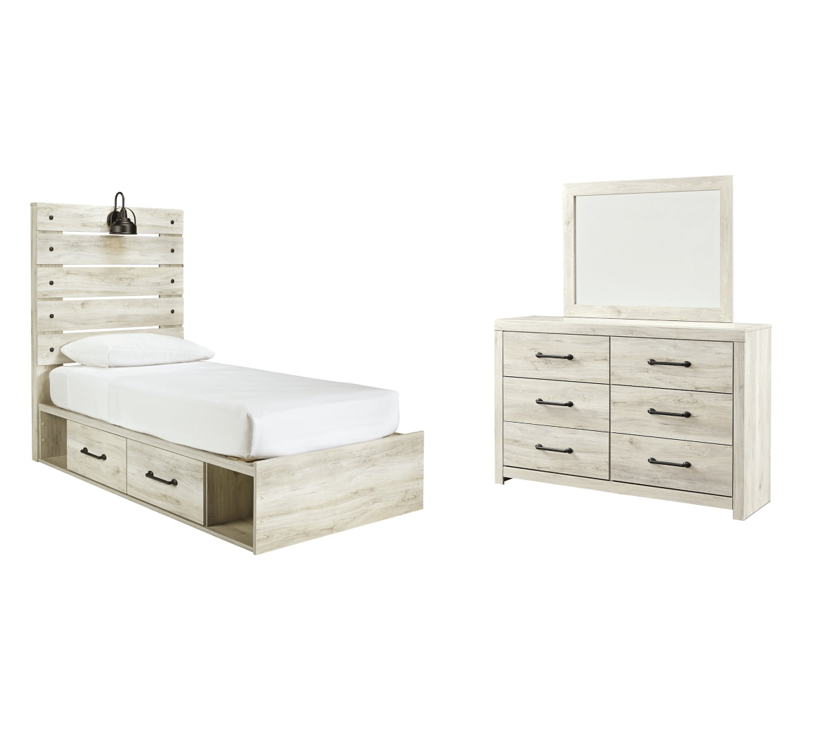 Cambeck Beige Panel Bedroom Set with Storage