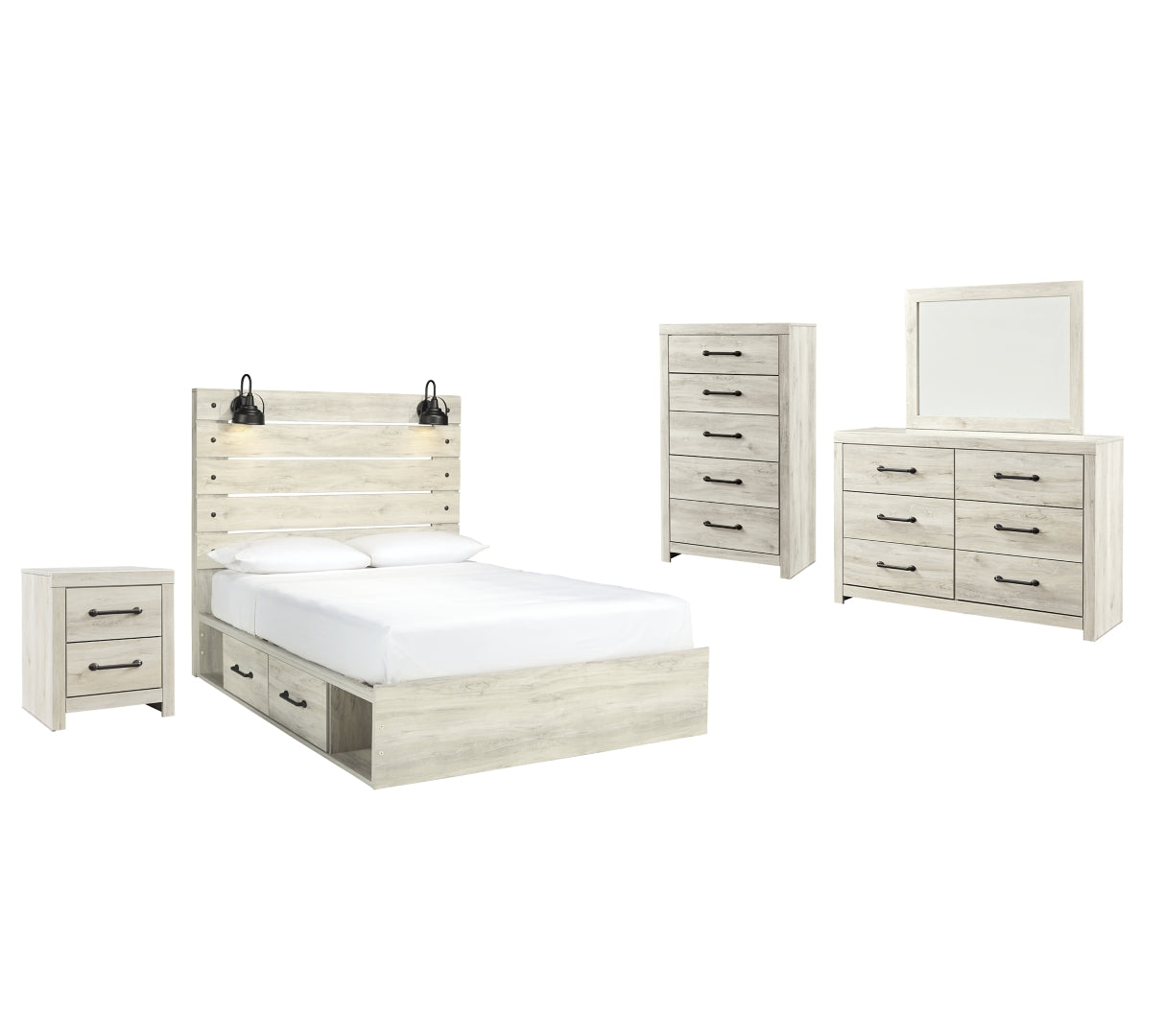 Cambeck Beige Panel Bedroom Set with Storage
