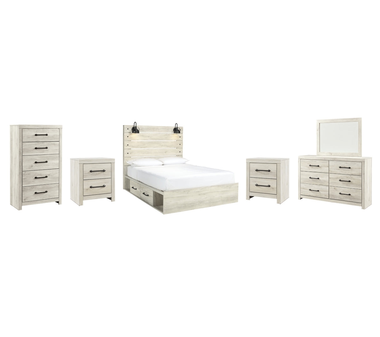 Cambeck Beige Panel Bedroom Set with Storage