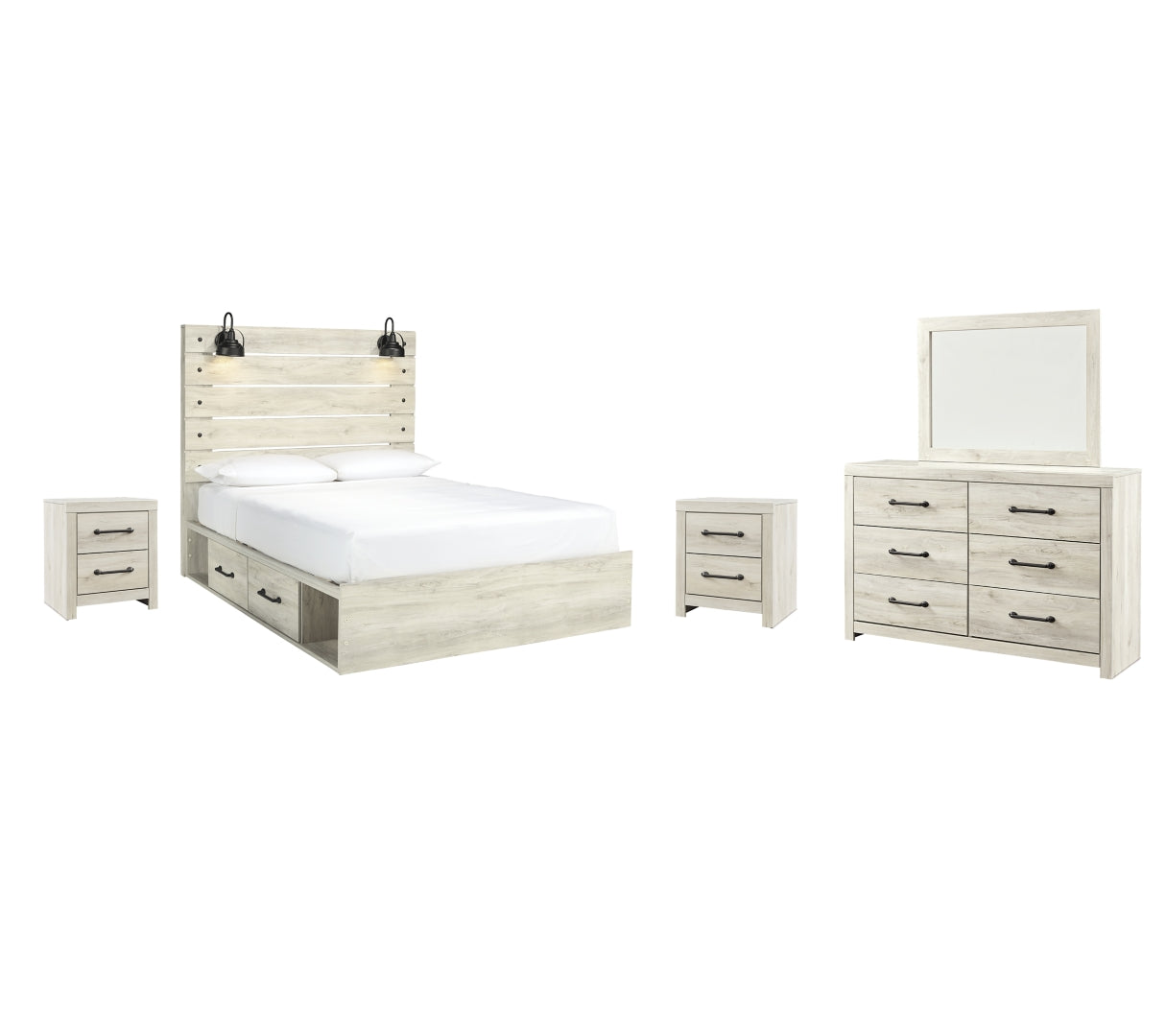 Cambeck Beige Panel Bedroom Set with Storage