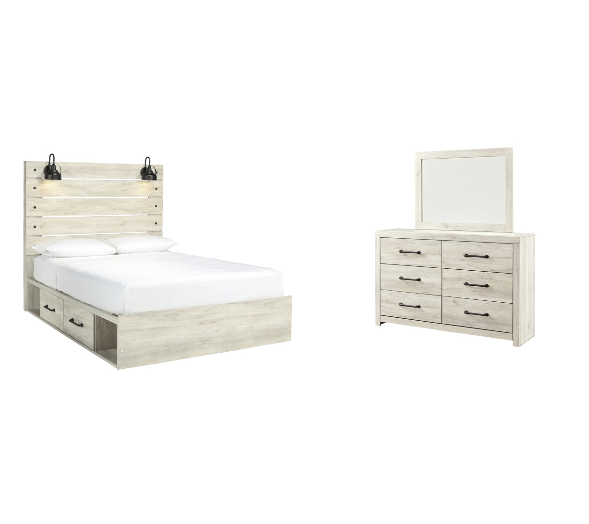 Cambeck Beige Panel Bedroom Set with Storage