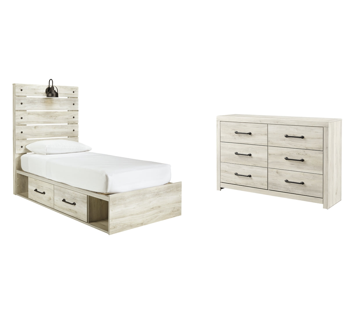 Cambeck Beige Panel Bedroom Set with Storage