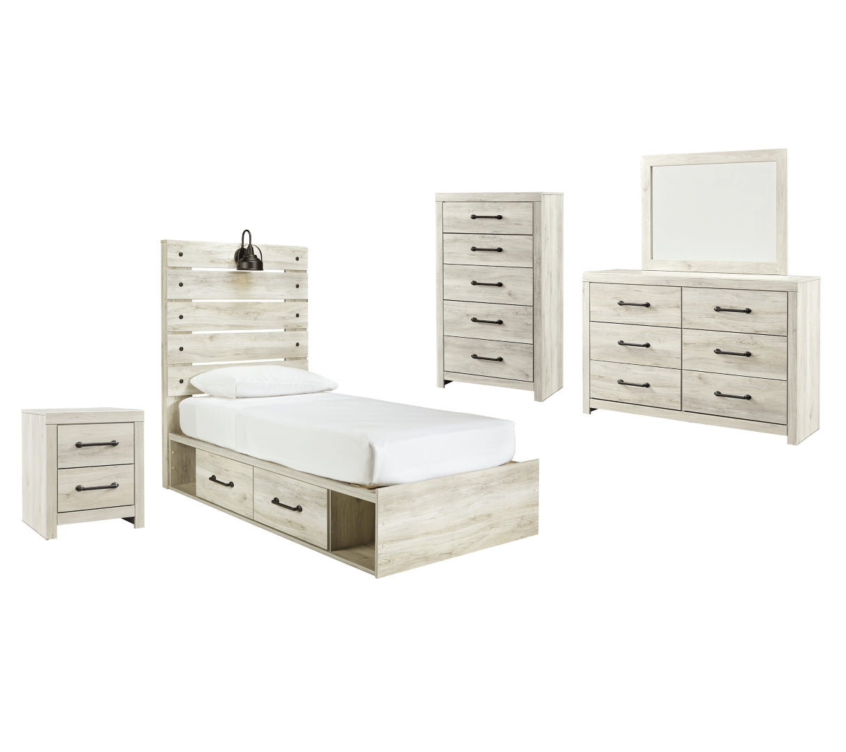 Cambeck Beige Panel Bedroom Set with Storage