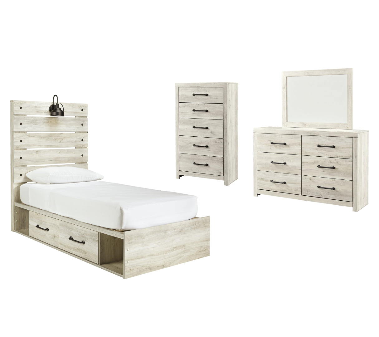 Cambeck Beige Panel Bedroom Set with Storage