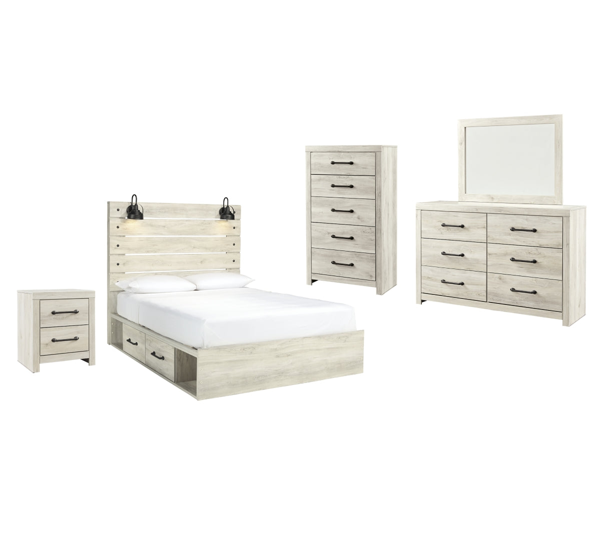 Cambeck Beige Panel Bedroom Set with Storage