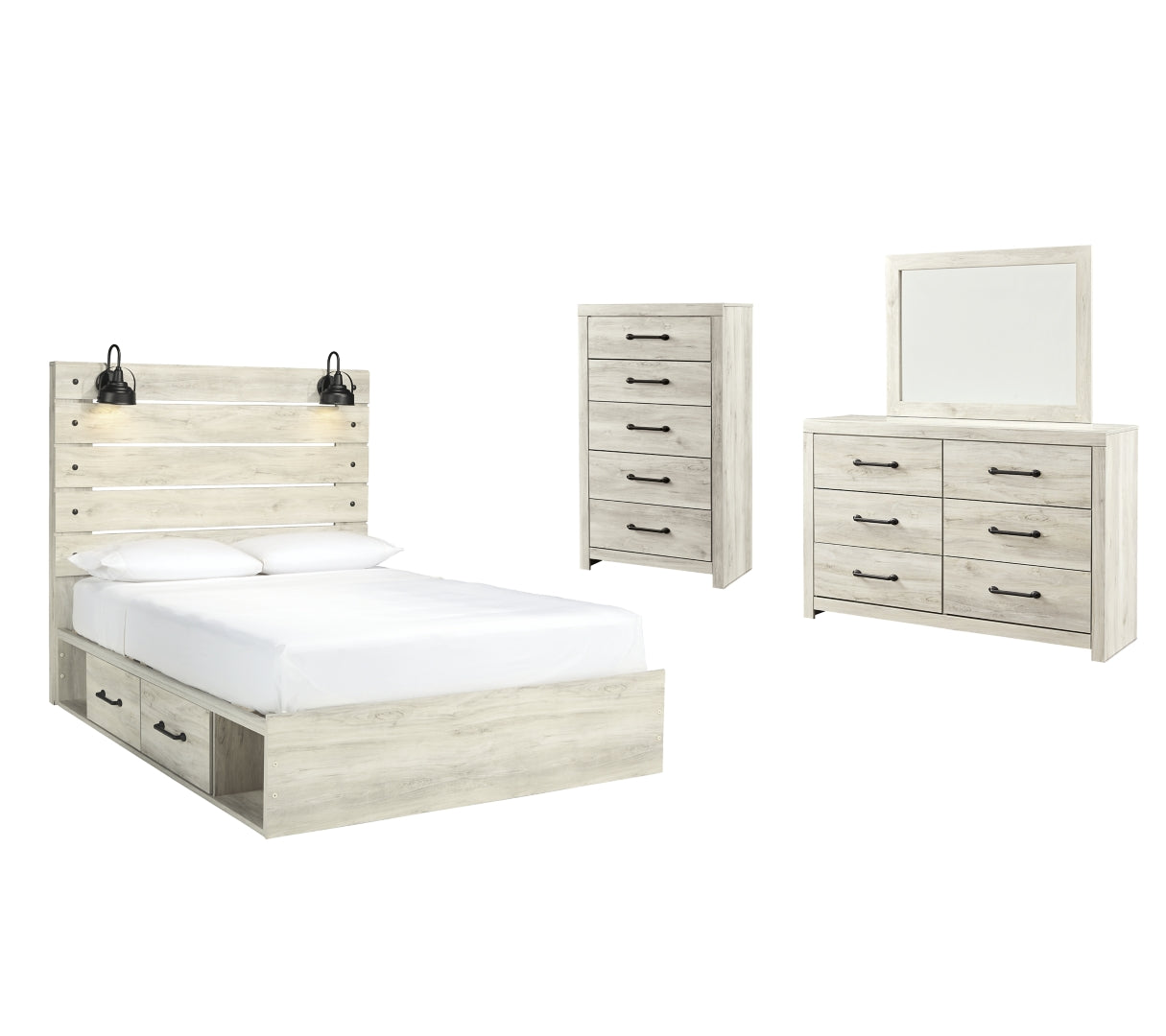 Cambeck Beige Panel Bedroom Set with Storage