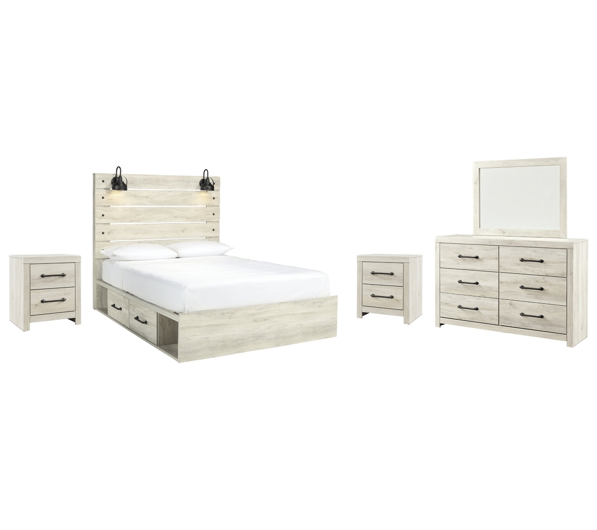 Cambeck Beige Panel Bedroom Set with Storage