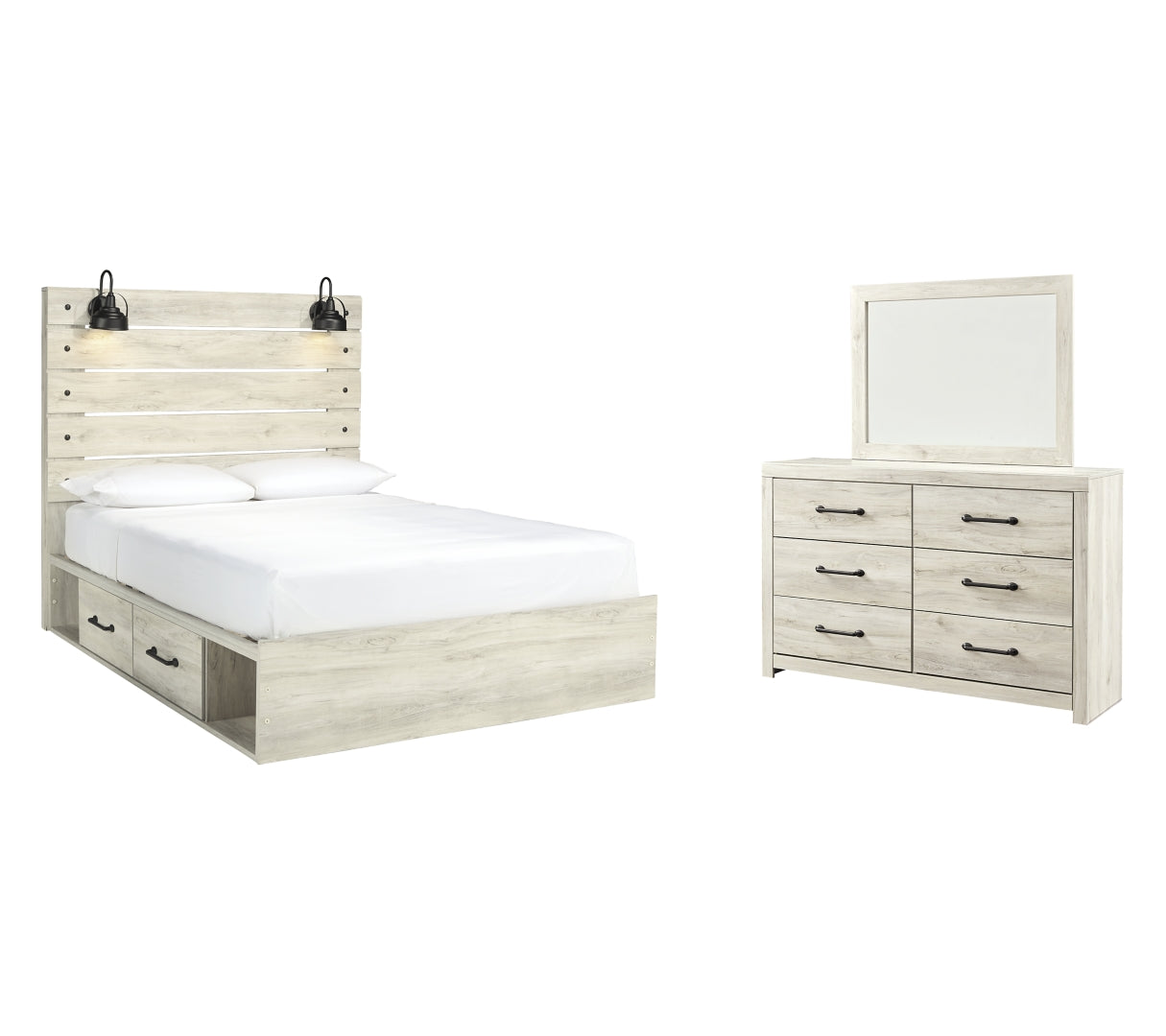 Cambeck Beige Panel Bedroom Set with Storage