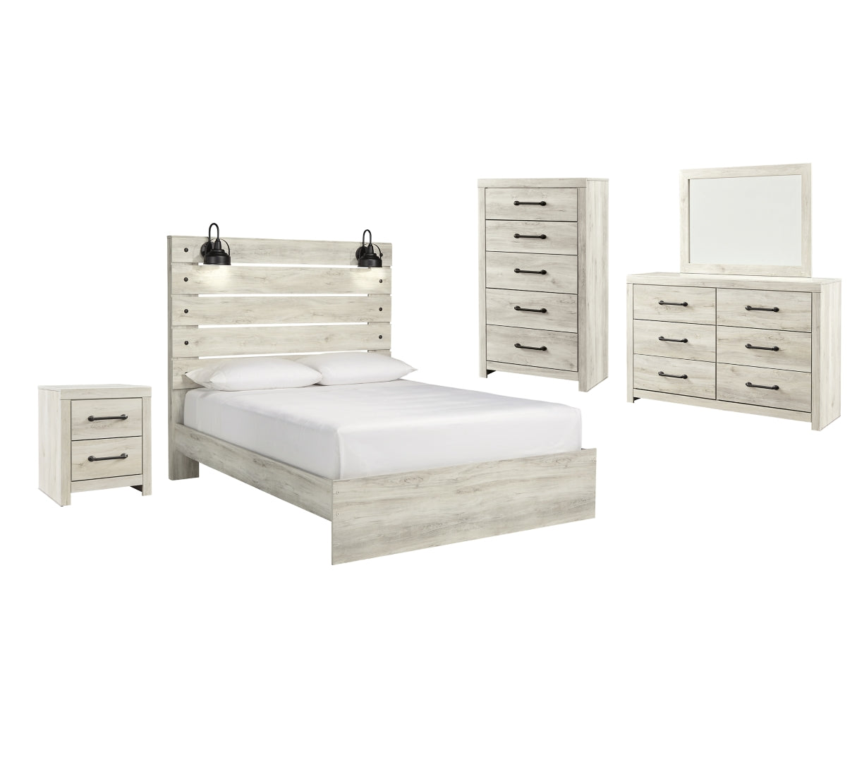 Cambeck Beige Panel Bedroom Set with Storage