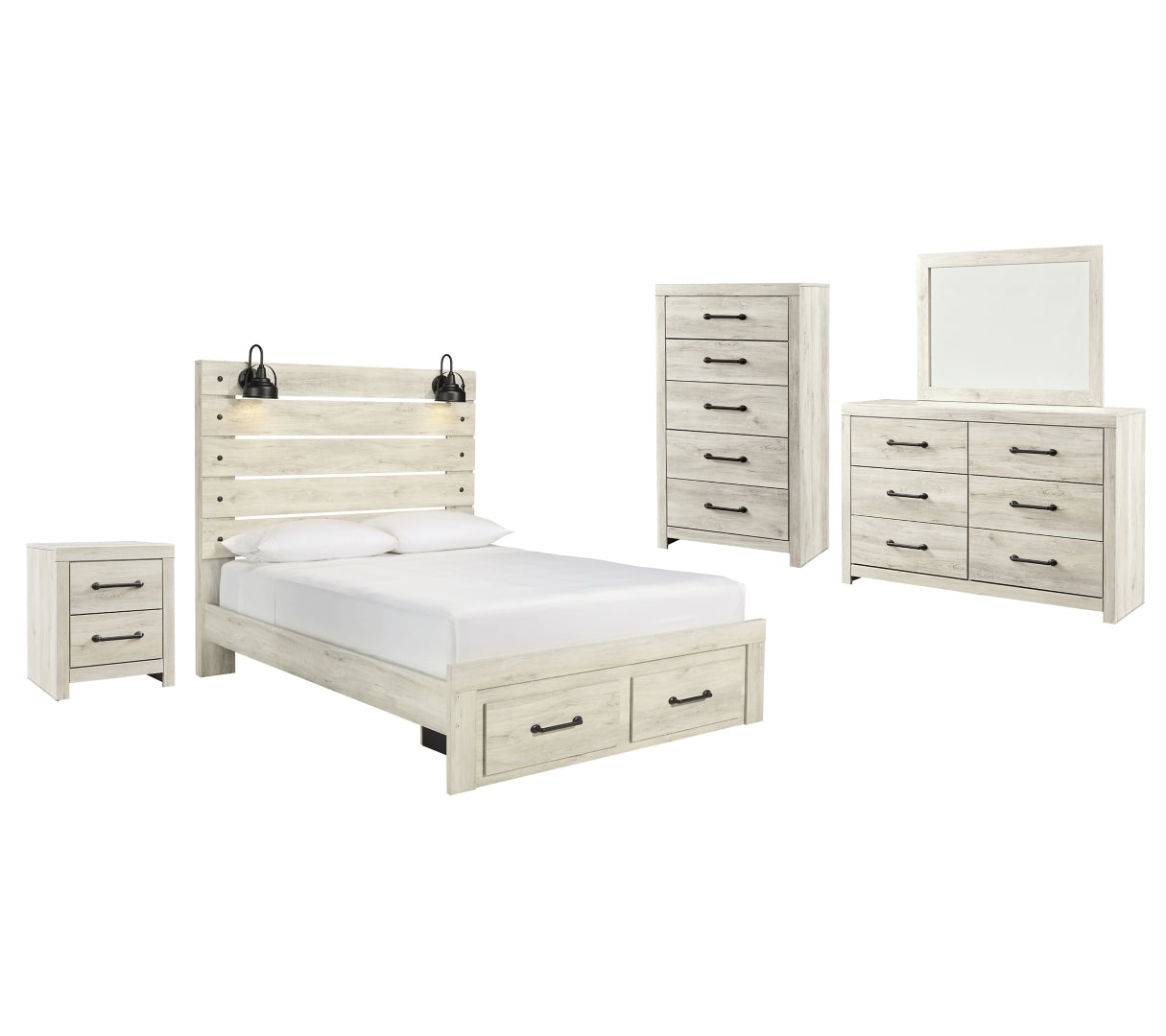 Cambeck Beige Panel Bedroom Set with Storage