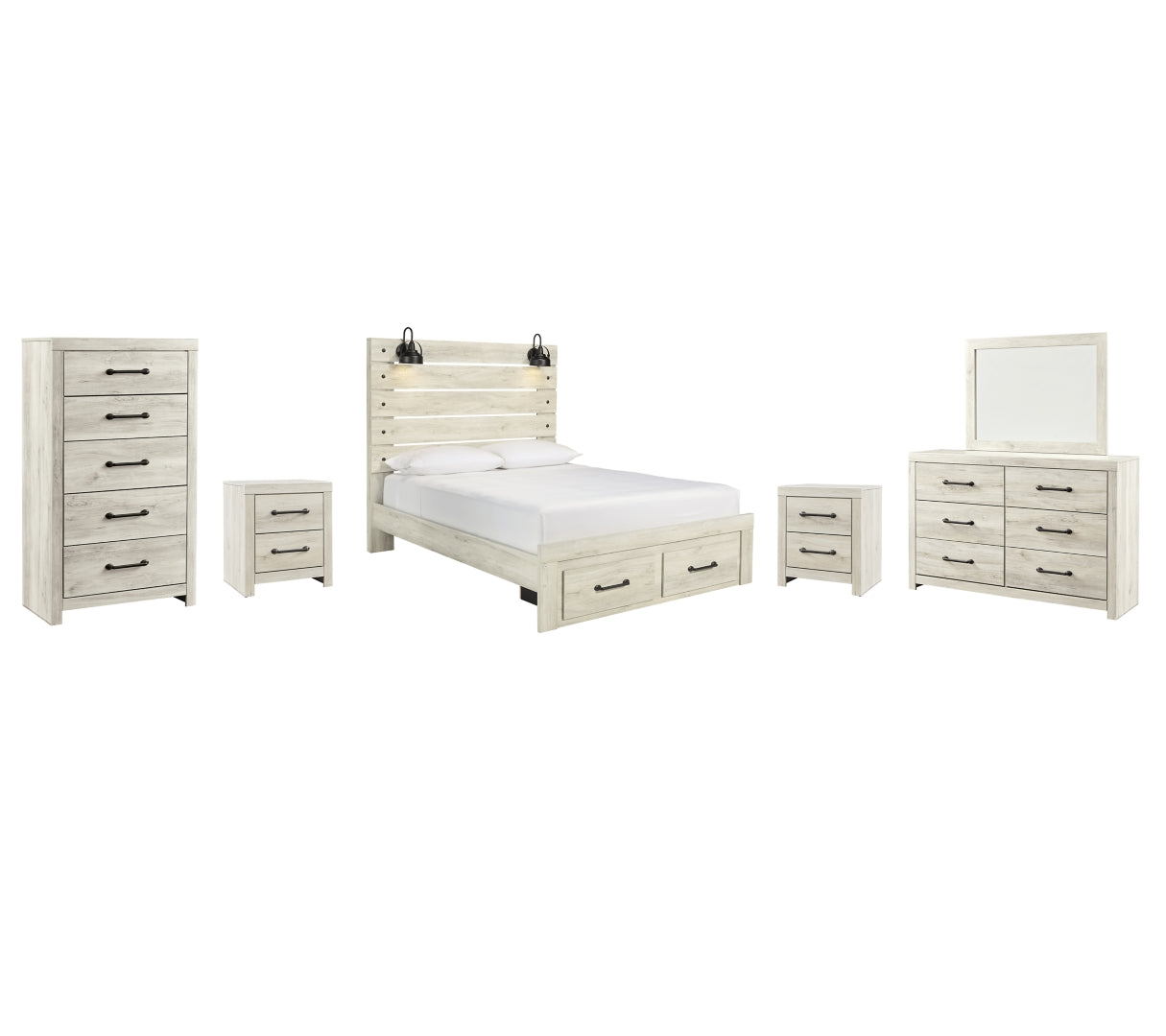 Cambeck Beige Panel Bedroom Set with Storage