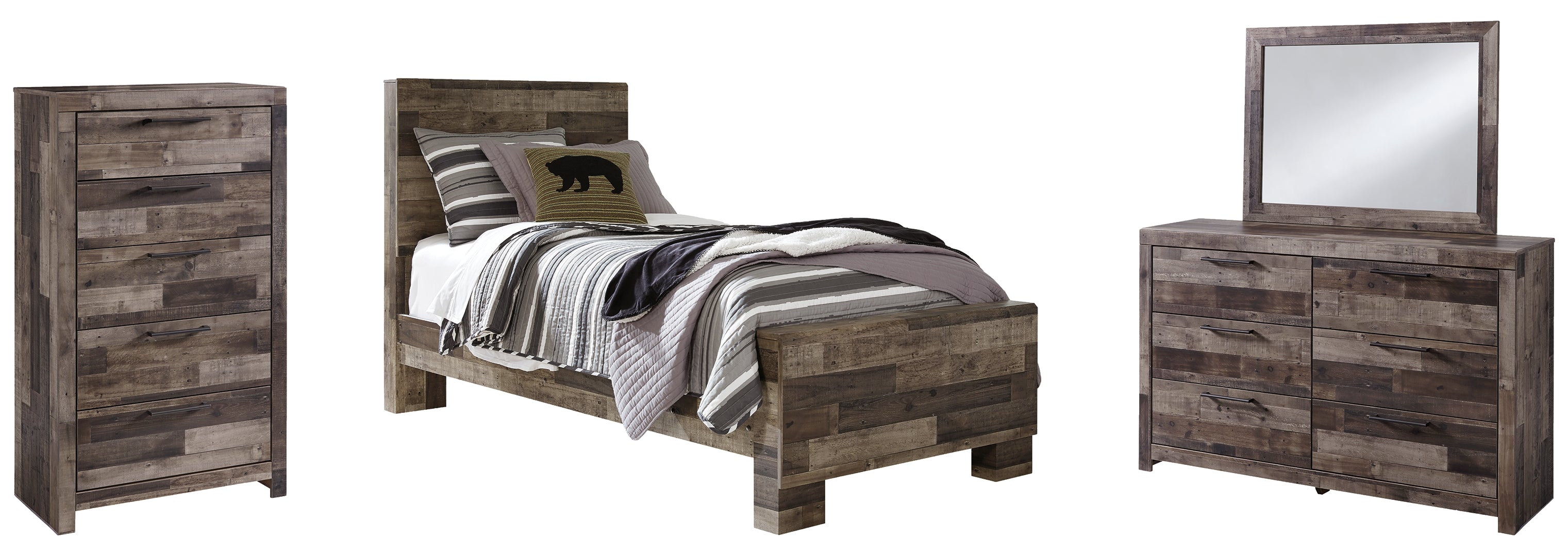 Derekson Brown Panel Bedroom Set with Storage