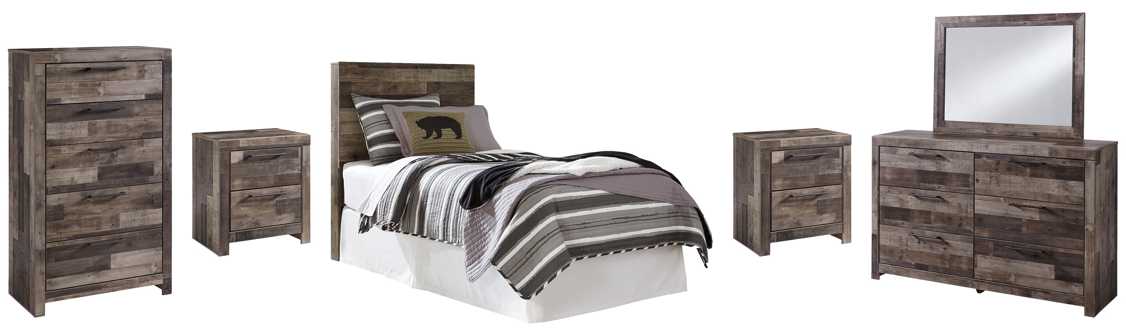 Derekson Brown Panel Bedroom Set with Storage