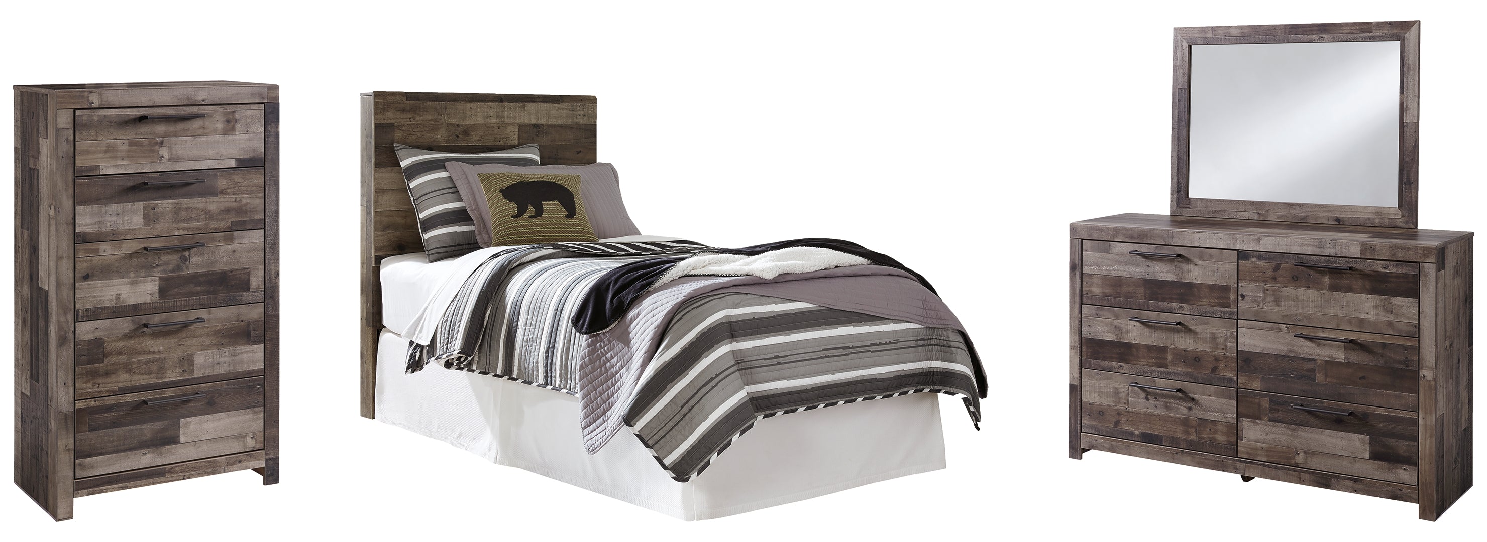 Derekson Brown Panel Bedroom Set with Storage