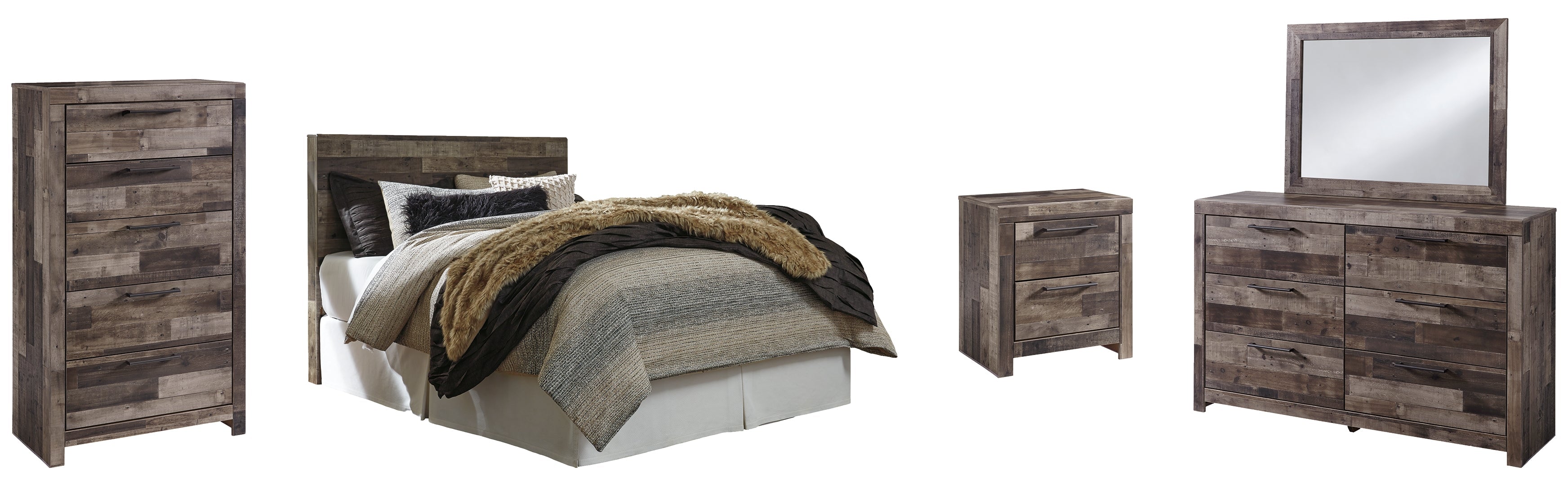 Derekson Brown Panel Bedroom Set with Storage