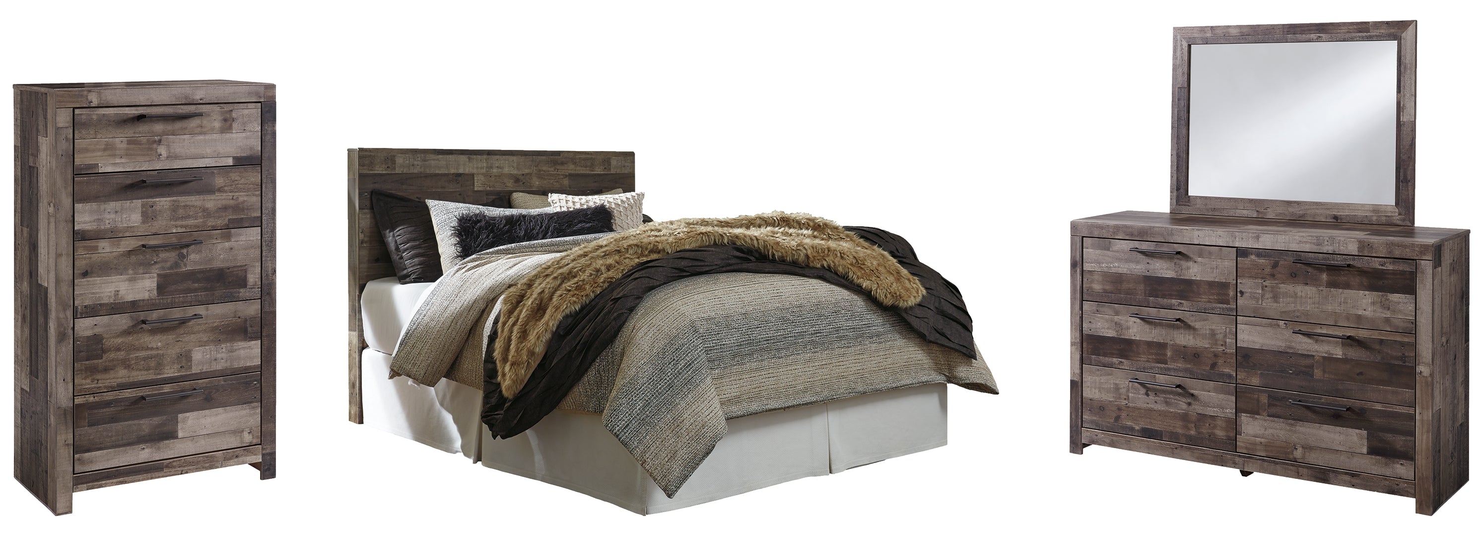 Derekson Brown Panel Bedroom Set with Storage