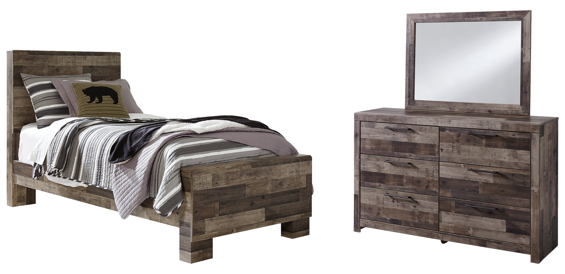 Derekson Brown Panel Bedroom Set with Storage