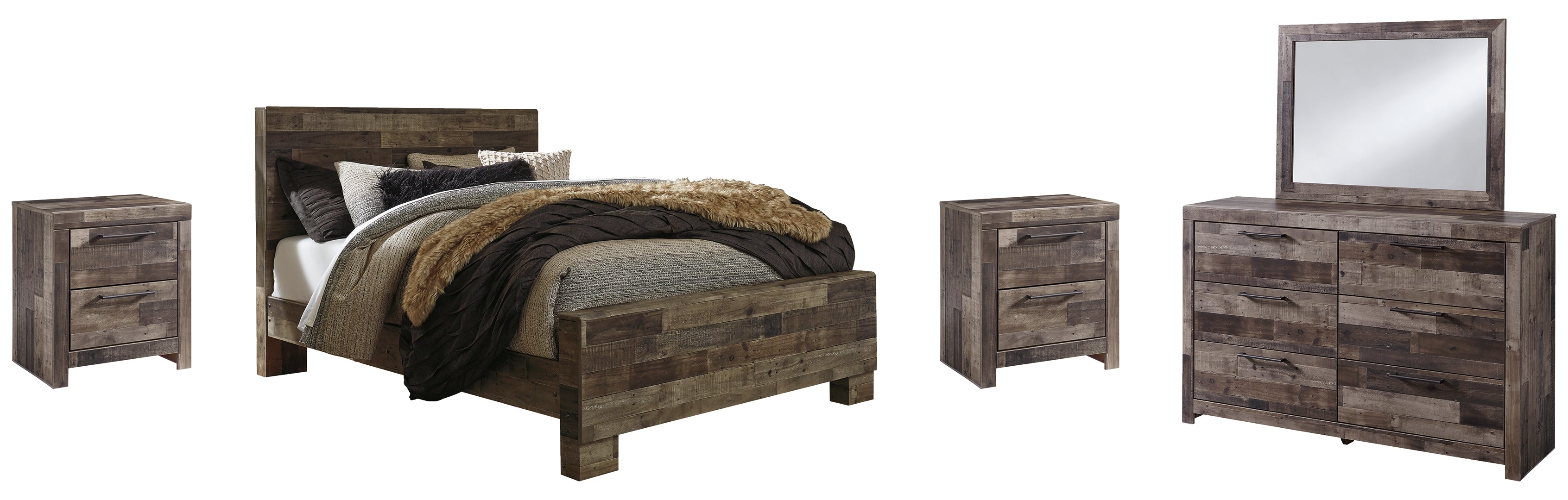 Derekson Brown Panel Bedroom Set with Storage
