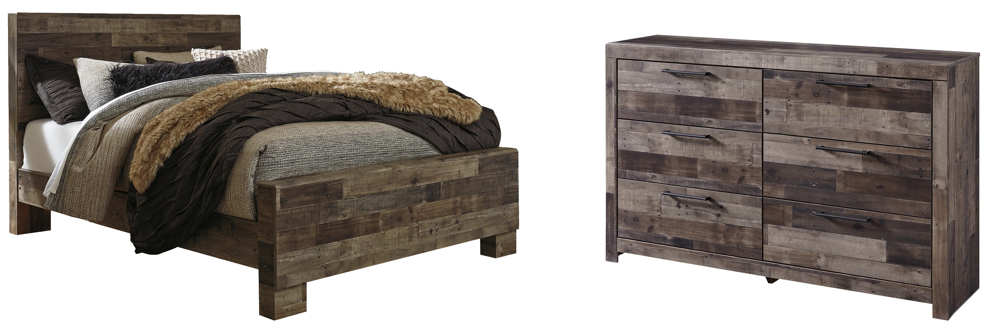 Derekson Brown Panel Bedroom Set with Storage