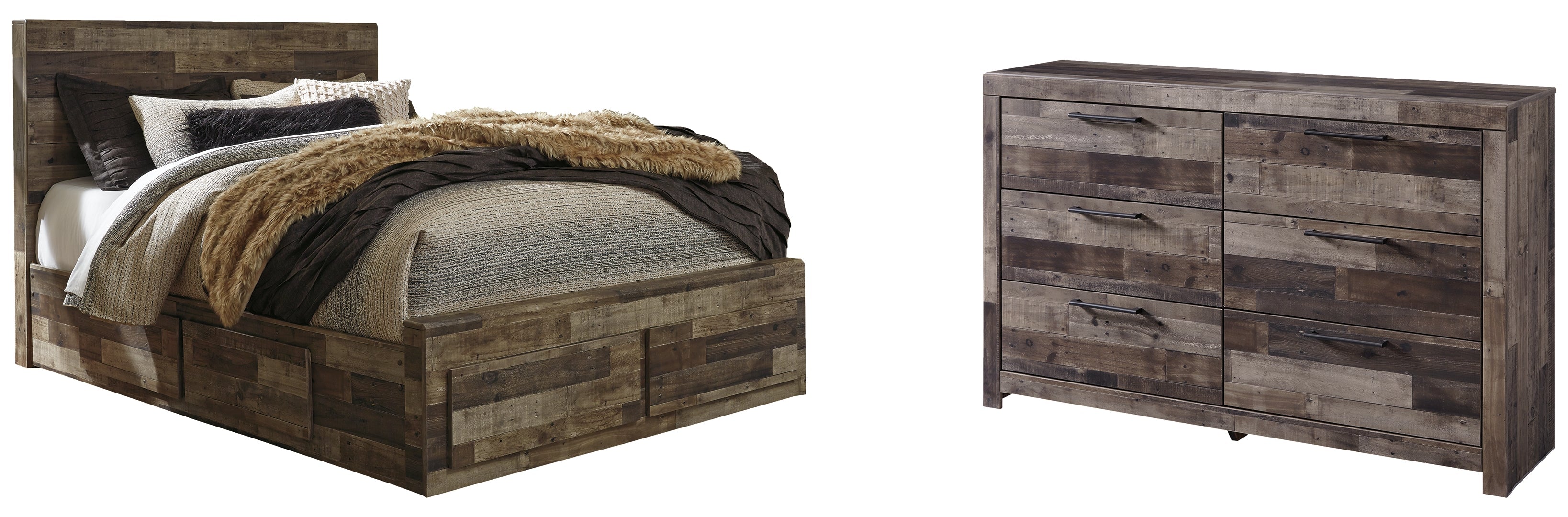 Derekson Brown Panel Bedroom Set with Storage