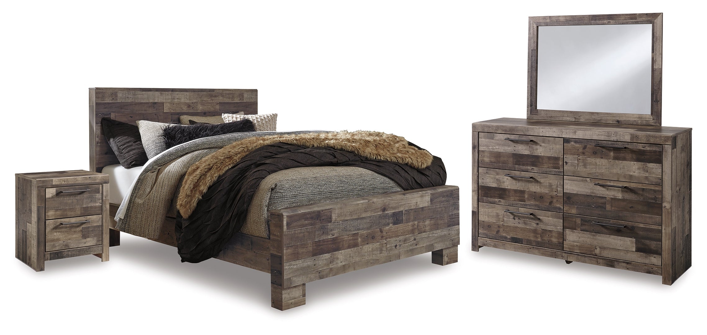 Derekson Brown Panel Bedroom Set with Storage