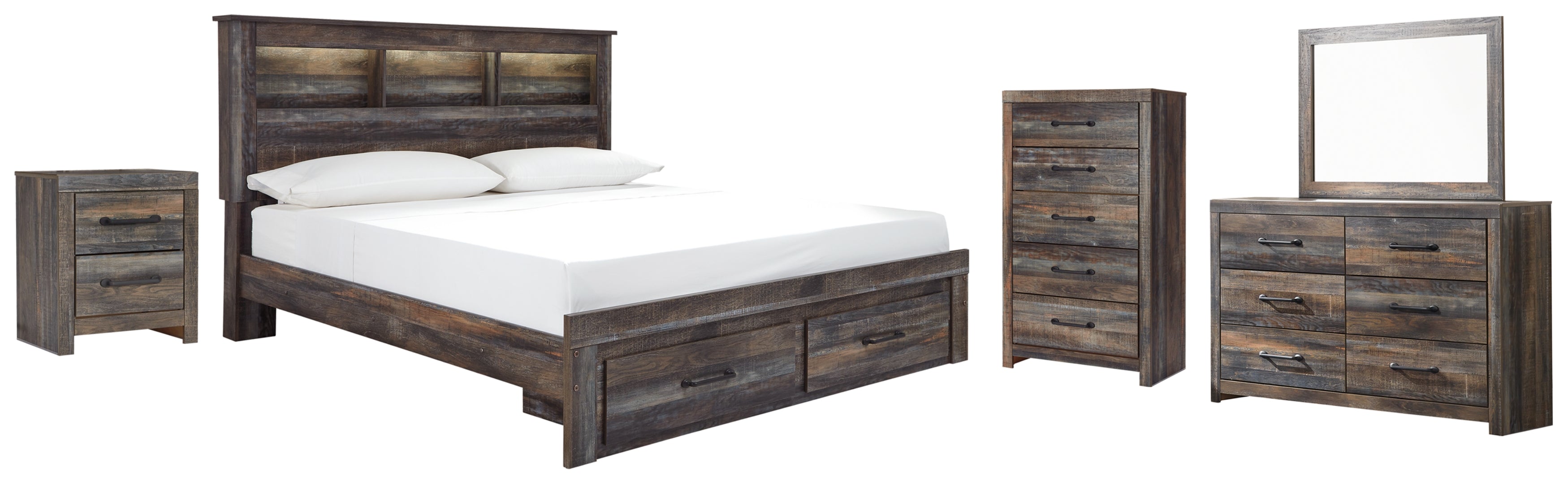 Drystan King Bookcase Bedroom Set