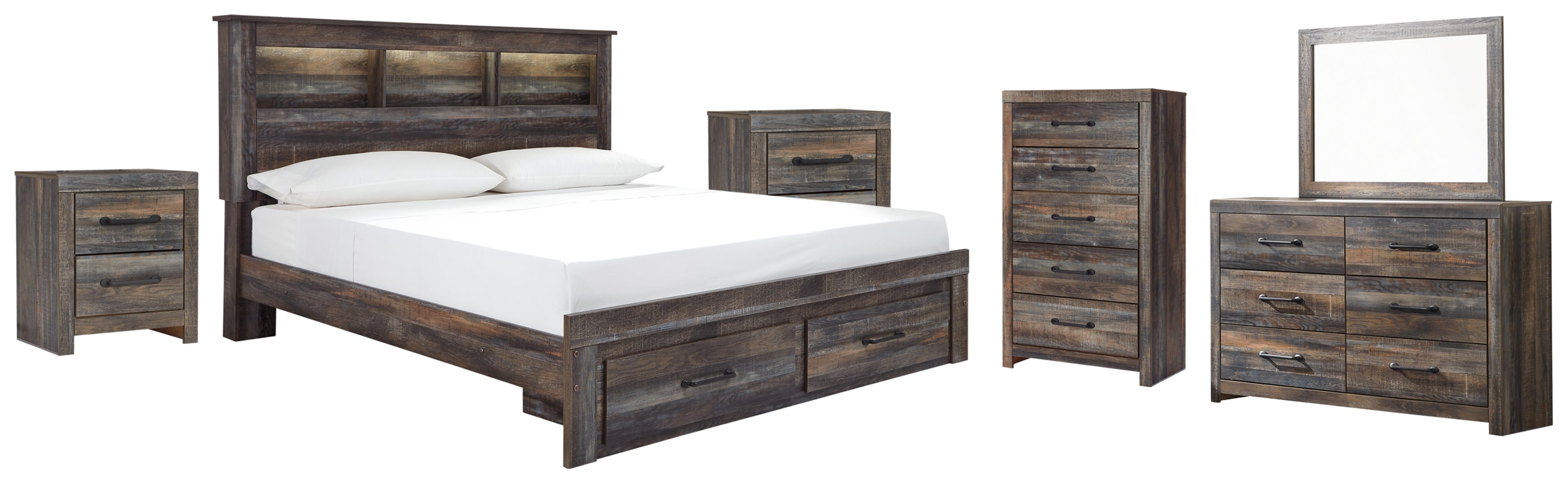 Drystan King Bookcase Bedroom Set