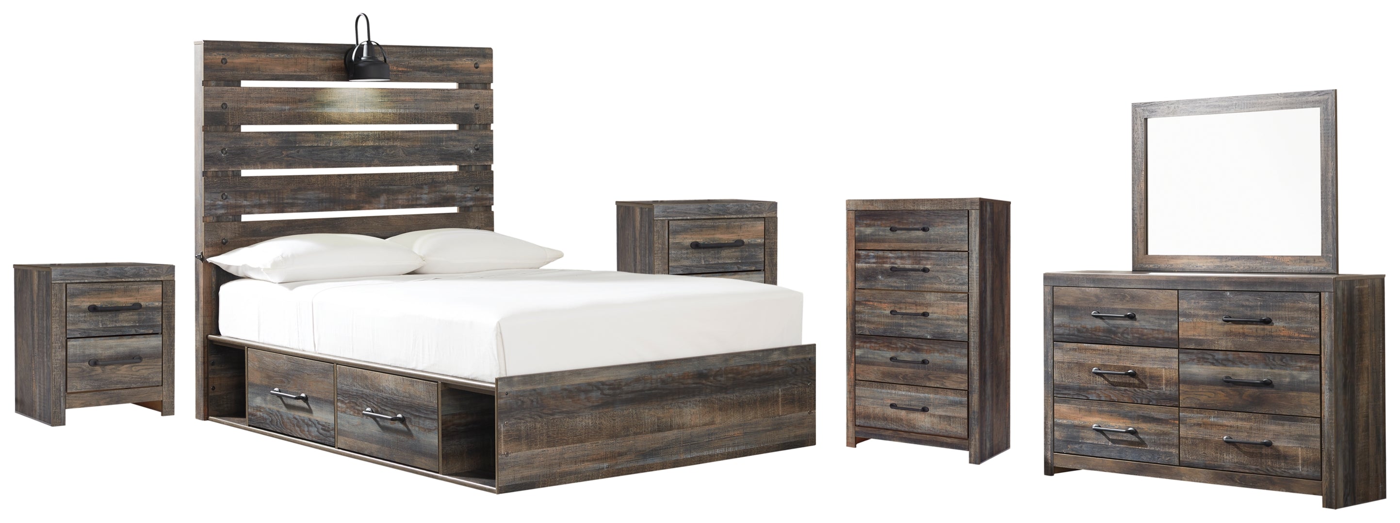 Drystan Full Bookcase Headboard Bed with Dresser