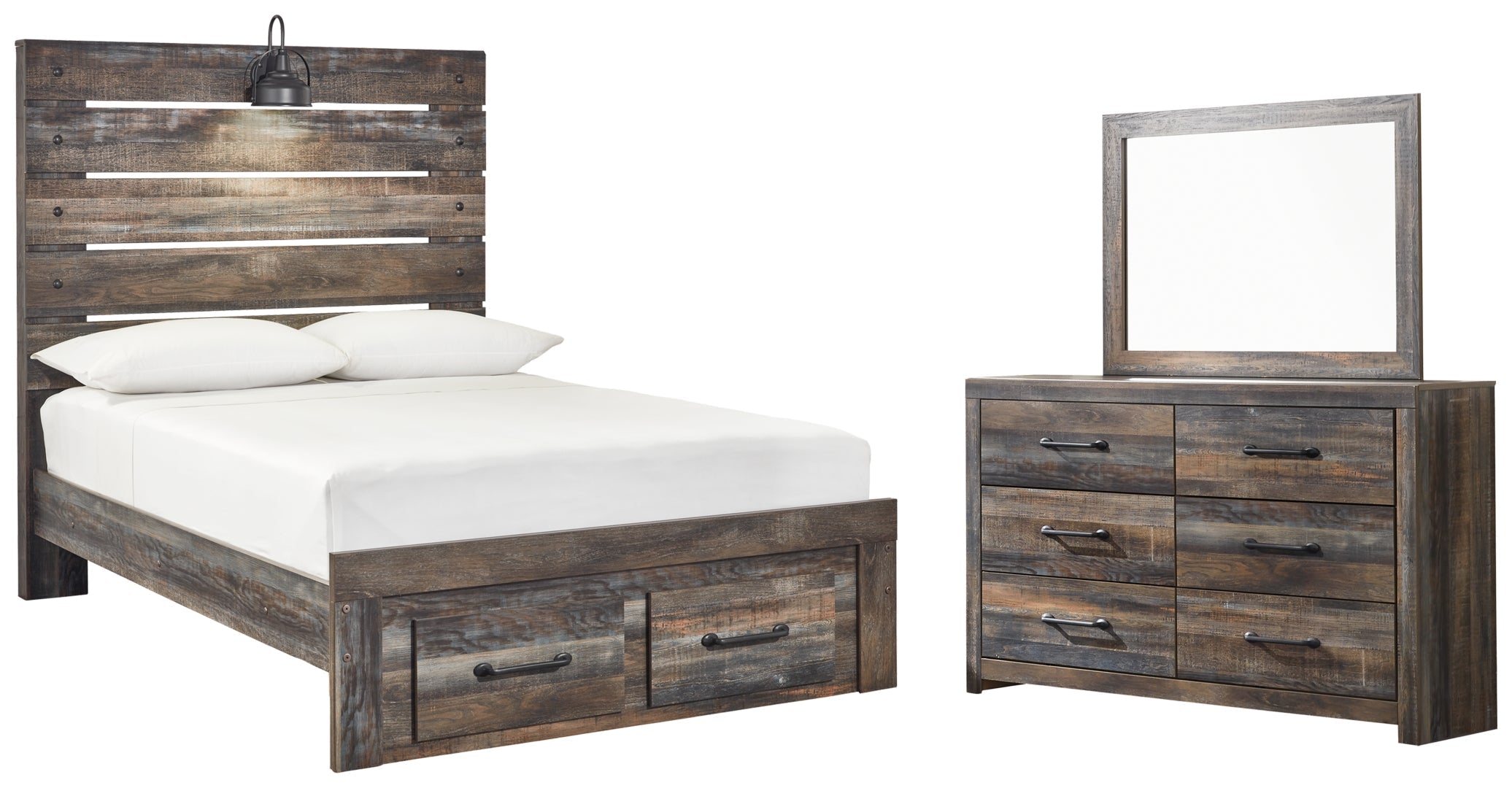 Drystan Full Bookcase Headboard Bed with Dresser