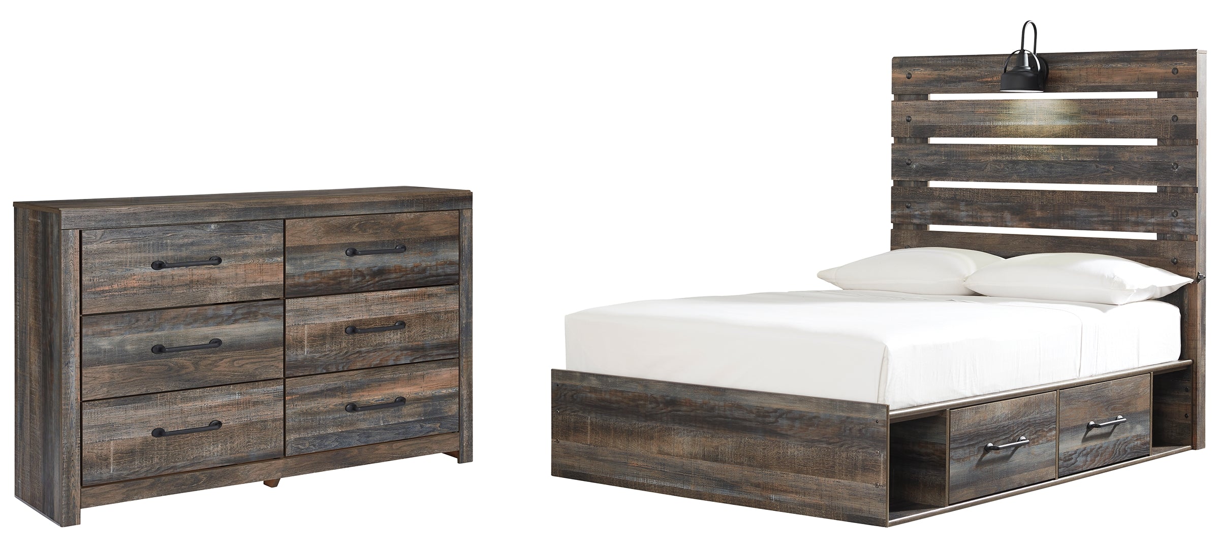 Drystan Full Bookcase Headboard Bed with Dresser