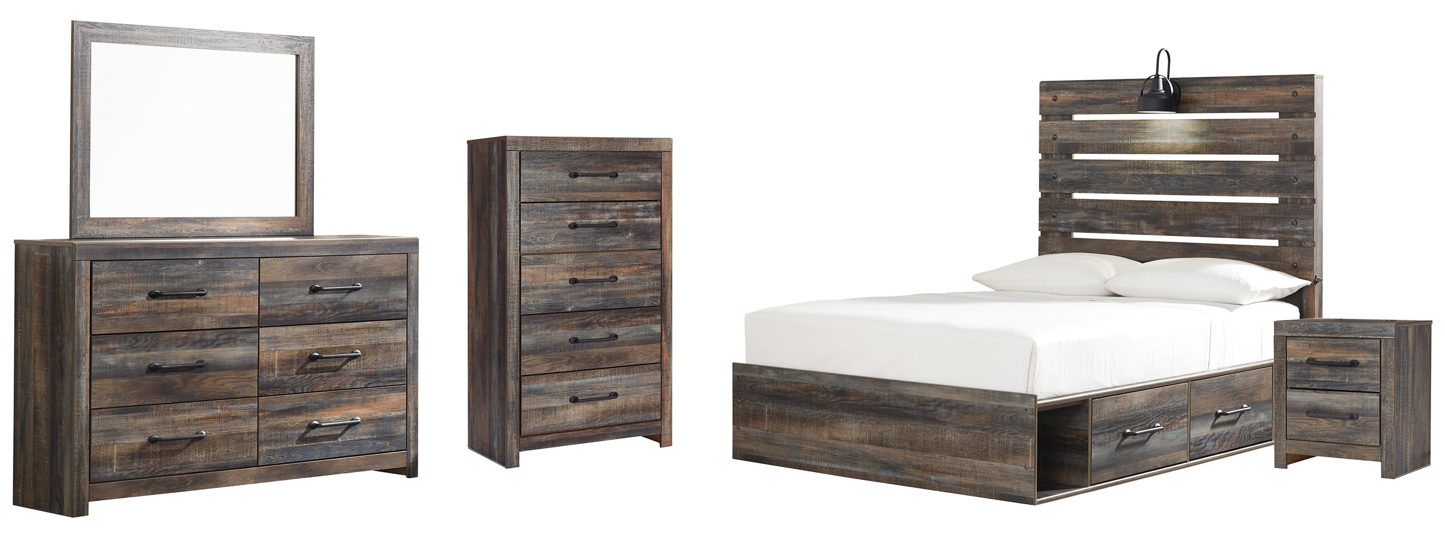 Drystan Full Bookcase Headboard Bed with Dresser