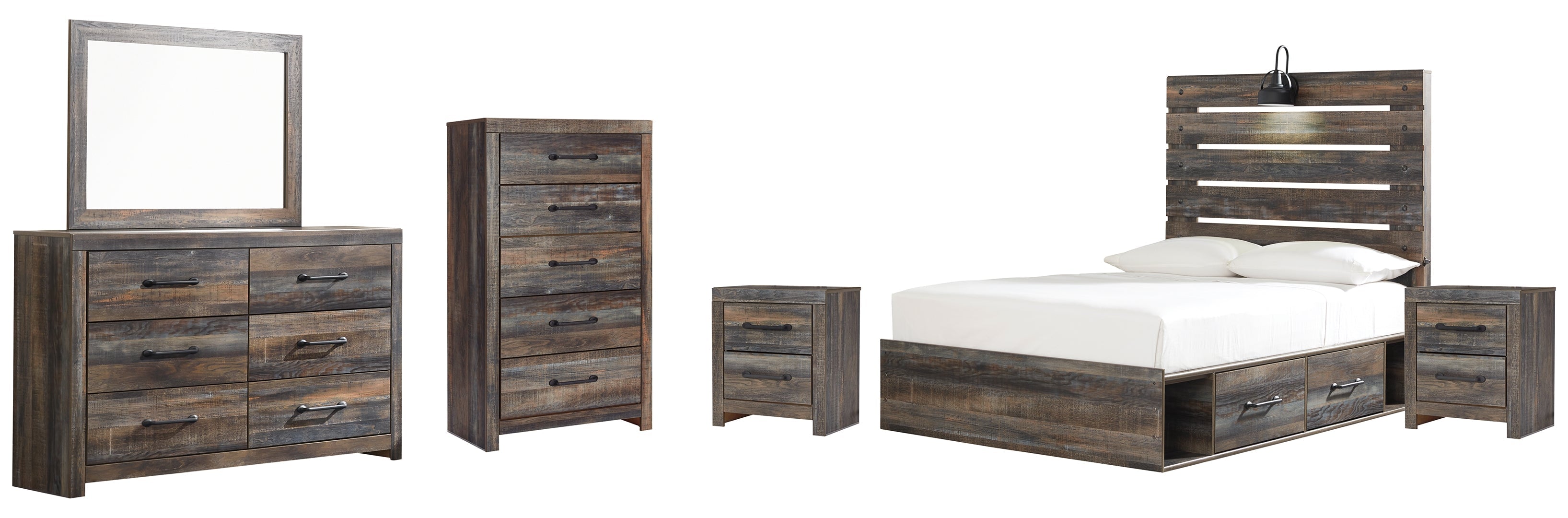 Drystan Full Bookcase Headboard Bed with Dresser