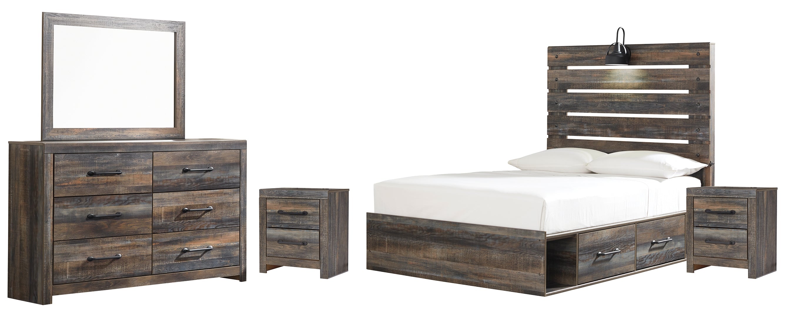 Drystan Full Bookcase Headboard Bed with Dresser