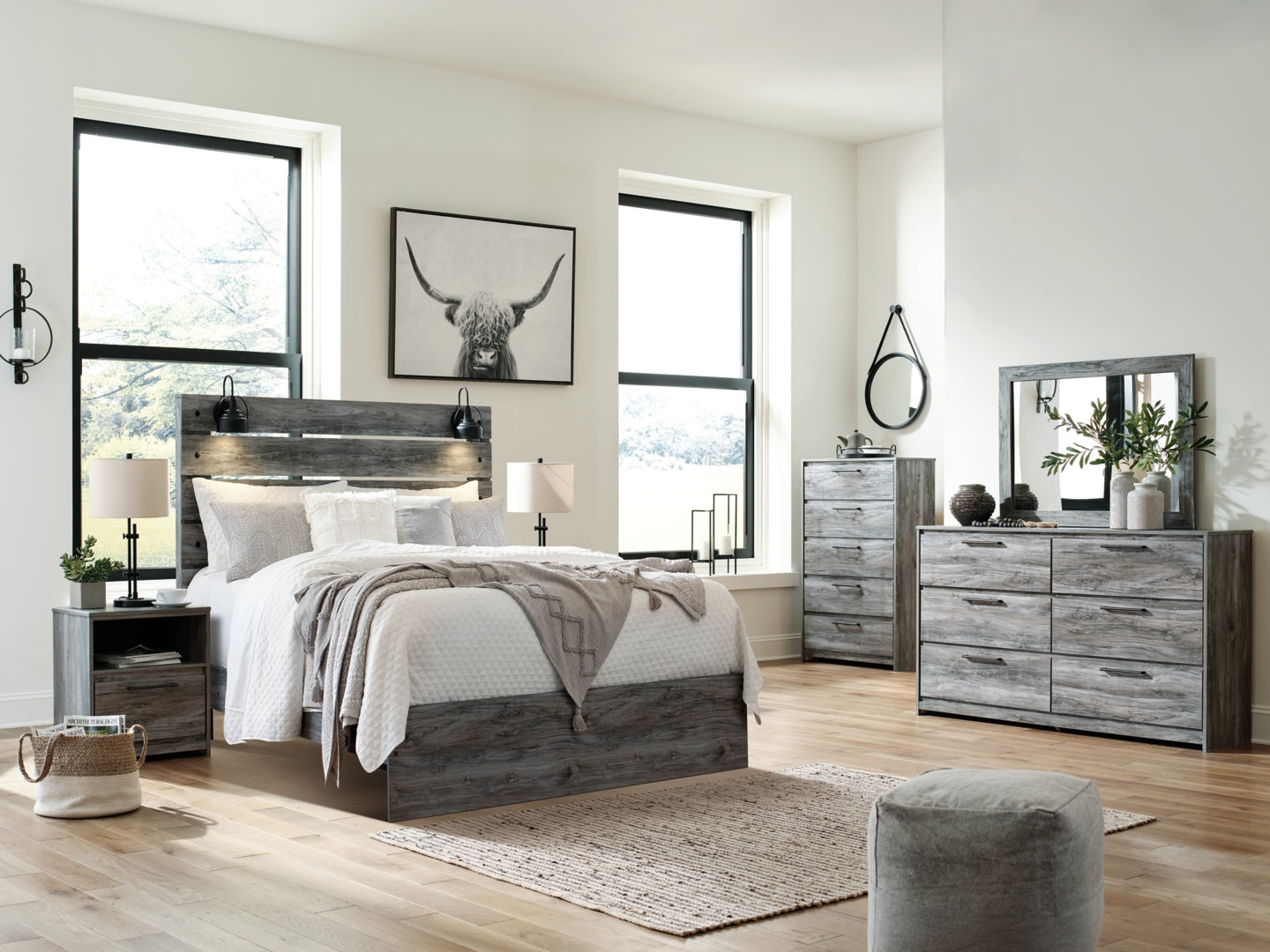 Baystorm Grey Panel Bedroom Set