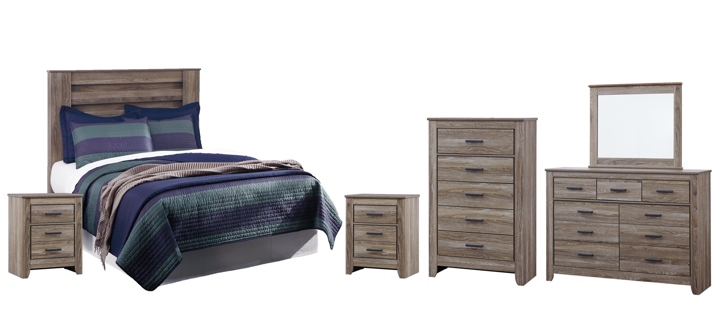 Zelen Brown Panel Bedroom Set
