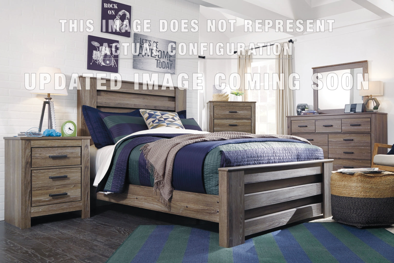 Zelen Brown Panel Bedroom Set