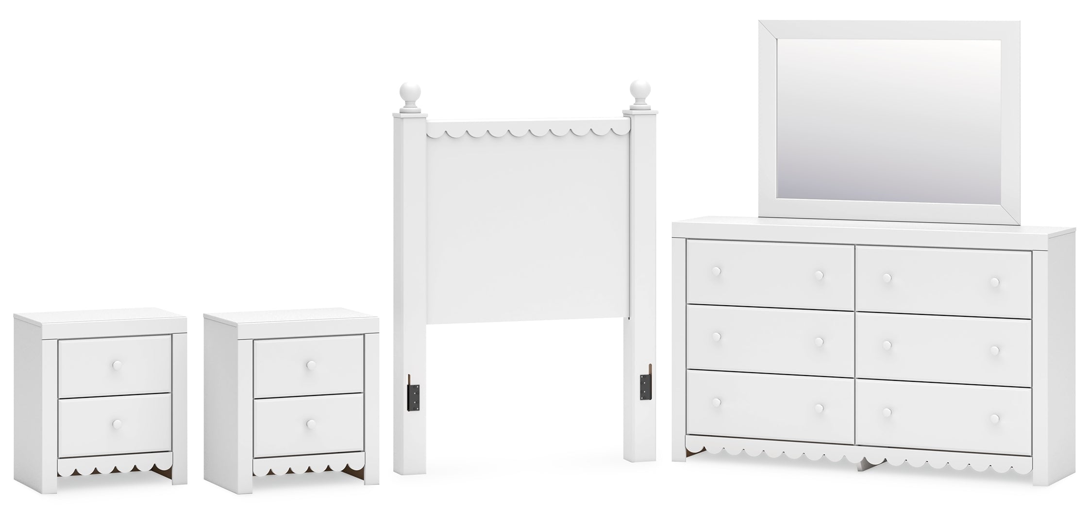 Mollviney White Panel Bedroom Set