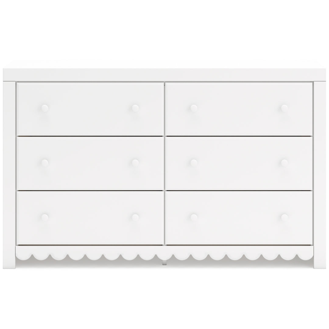 Mollviney White Panel Bedroom Set