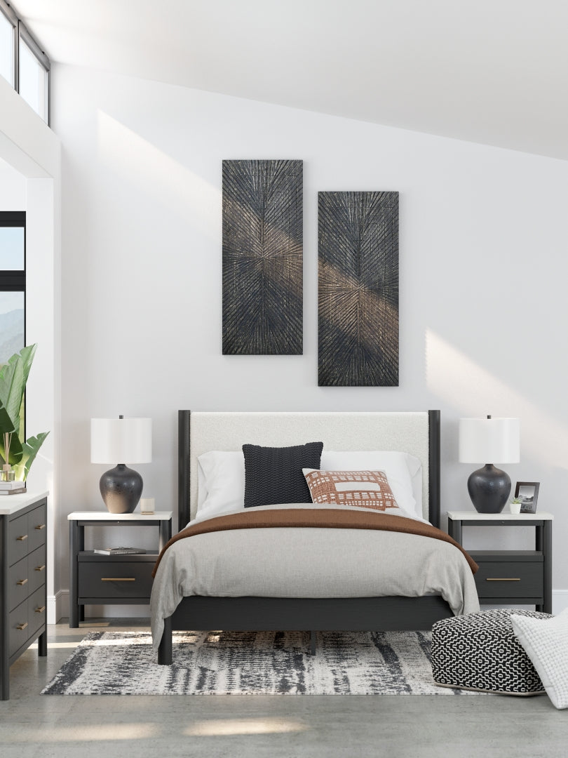 Cadmori Grey Upholstered Bedroom Set