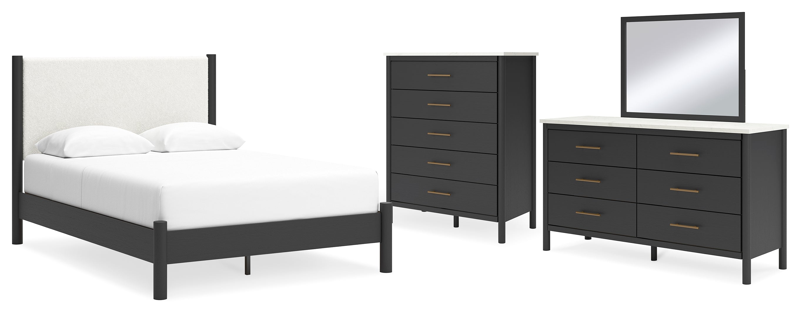 Cadmori Grey Upholstered Bedroom Set