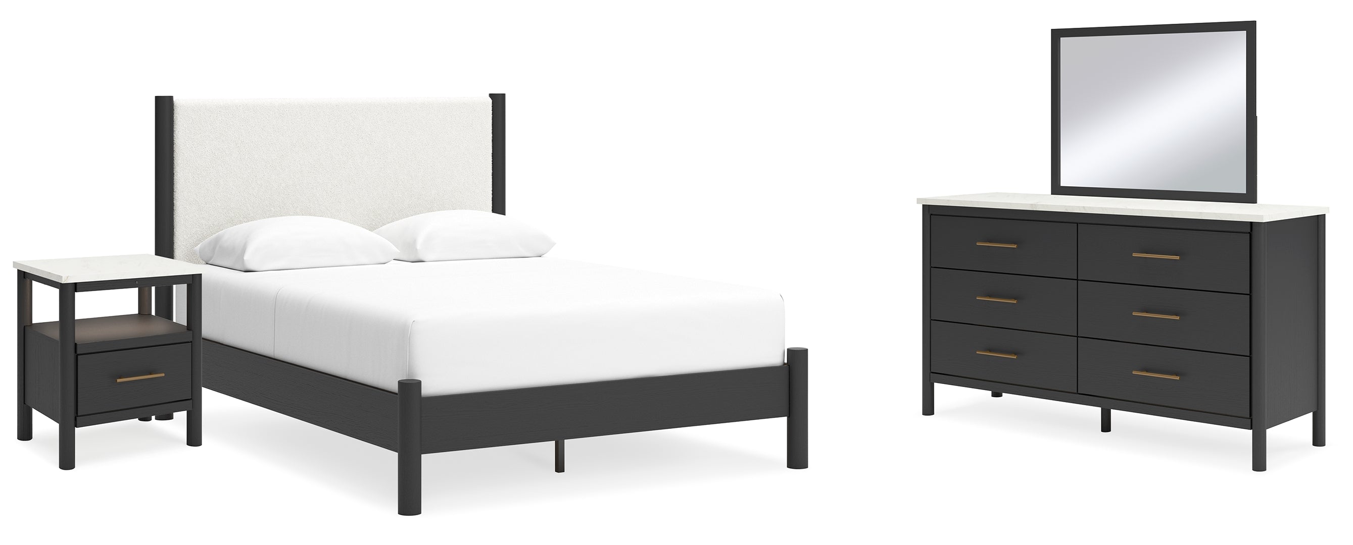 Cadmori Grey Upholstered Bedroom Set