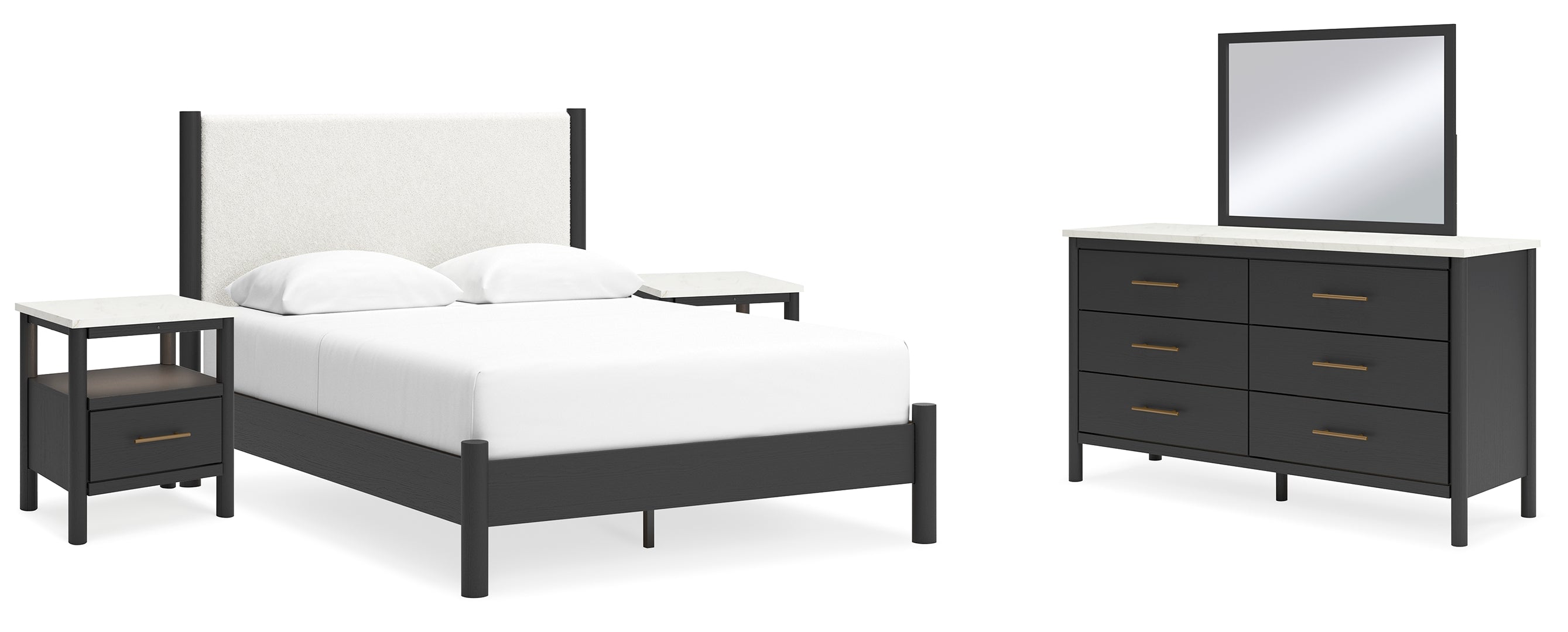 Cadmori Grey Upholstered Bedroom Set