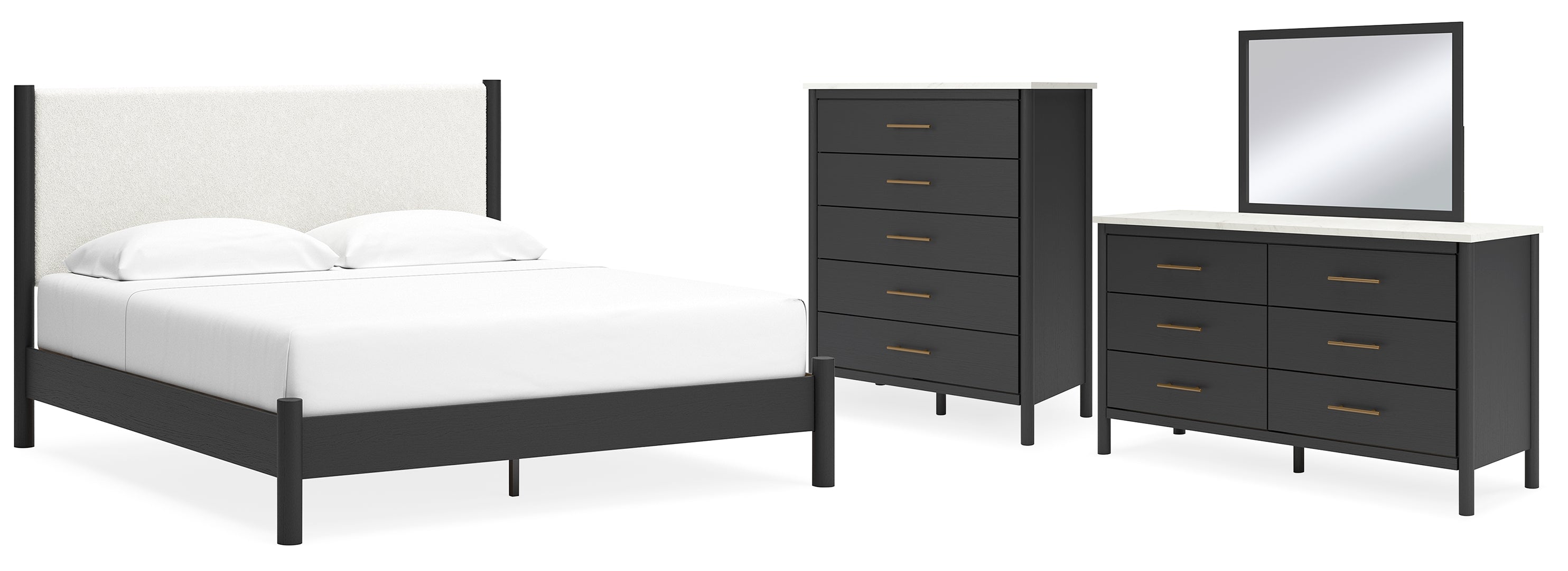 Cadmori Grey Upholstered Bedroom Set