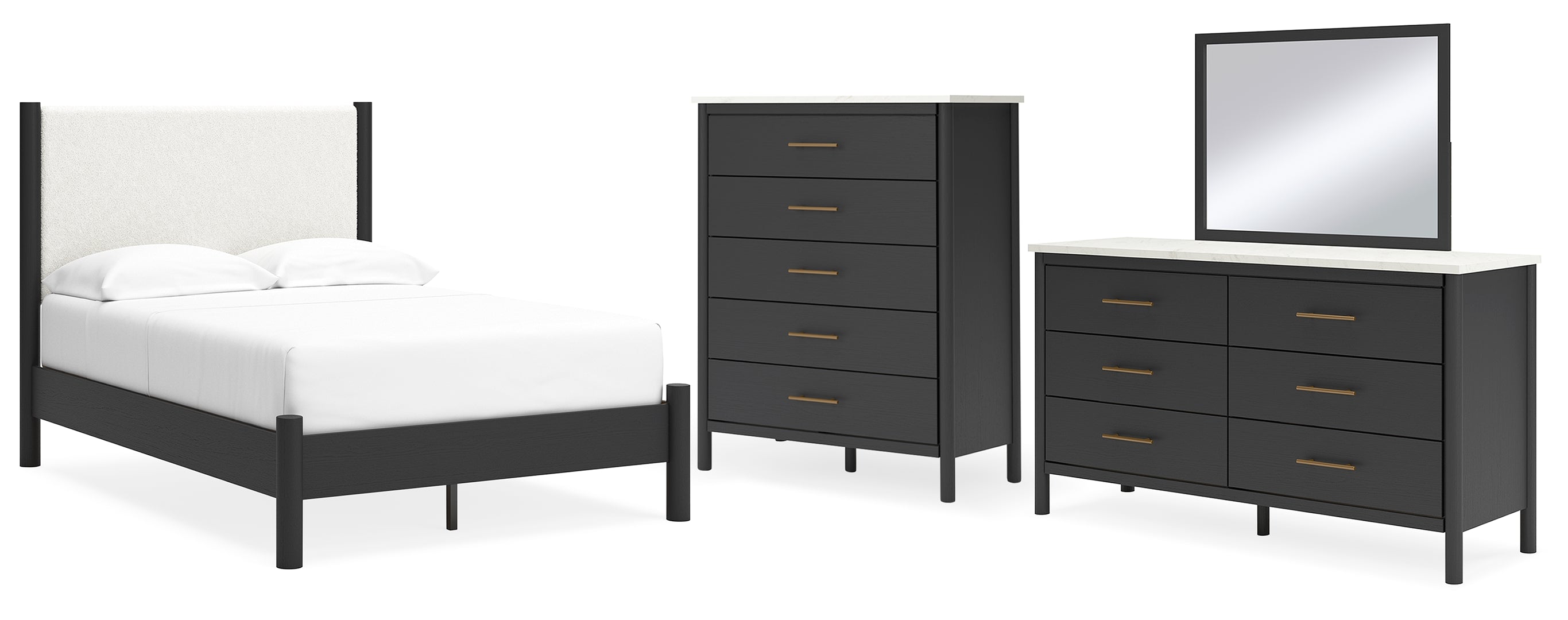 Cadmori Grey Upholstered Bedroom Set