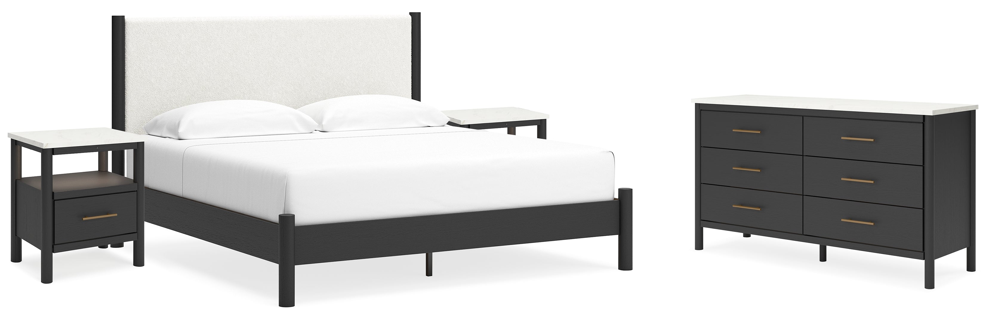 Cadmori Grey Upholstered Bedroom Set