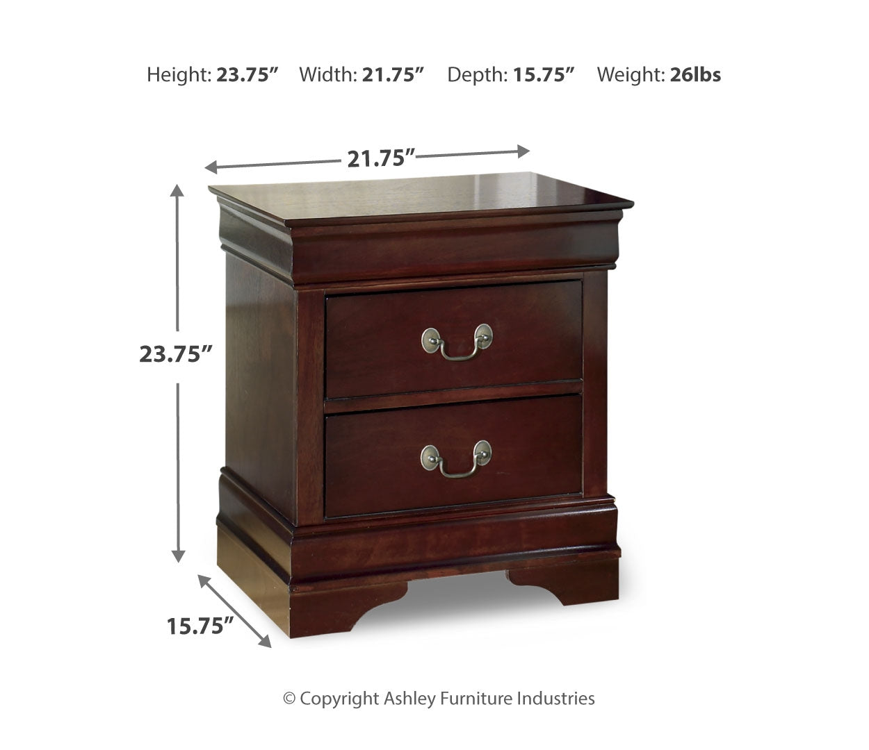 Alisdair Two Drawer Night Stand
