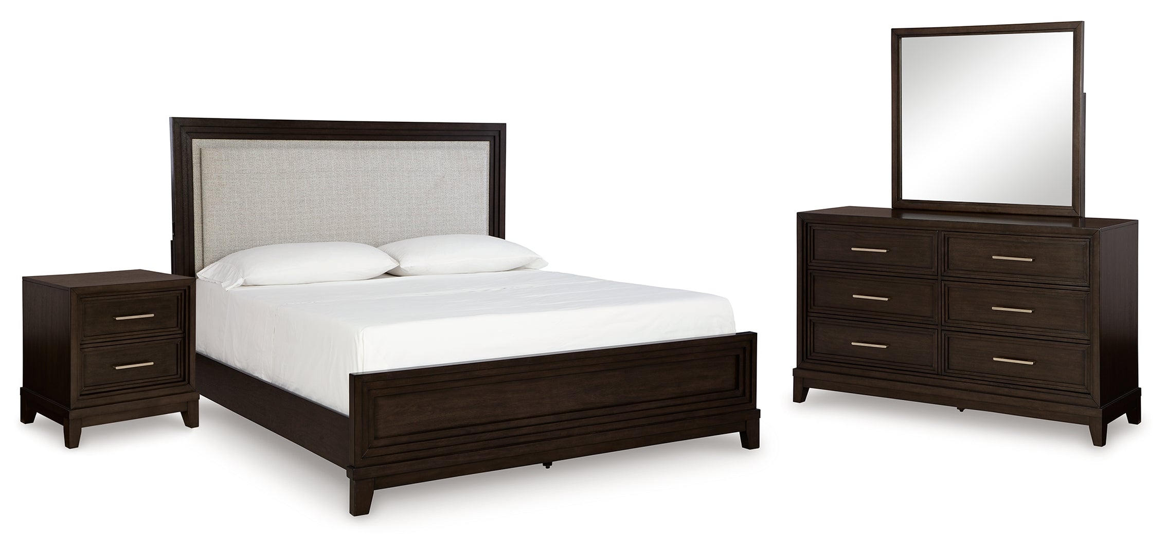 Neymorton Black Upholstered Panel Bedroom Set